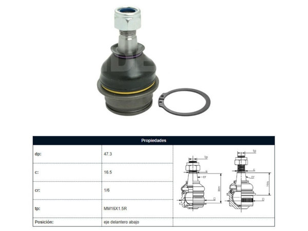 Imagen de Rotula Del Toyota Hilux 04-25 Der/Izq