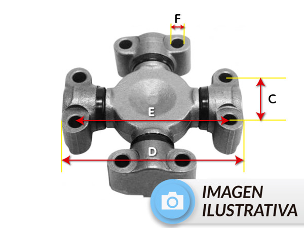 Imagen de CRUCETA C:49.1mm D:148.3mm E:117.4mm F:7/16