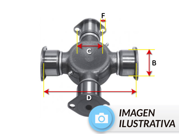 Imagen de CRUCETA B:49.2mm C:64mm D:154.85mm