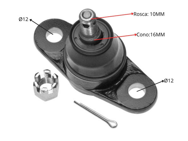 Imagen de Rotula Delantera Hyundai Accent, Kia Rio 00-12 Der/Izq