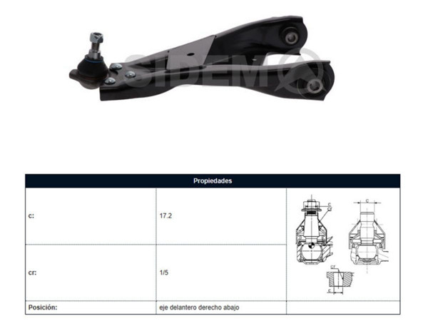 Imagen de Parilla De Suspension Del Renault Duster/Oroch/Captur 11-25 Der