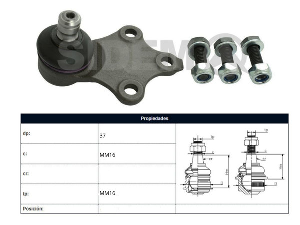 Imagen de Rotula Del Peug 306 93-25 Der/Izq